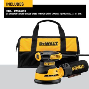DEWALT Corded Orbital Sander Kit, 5 inch, 3 amp, 12,000 OPM – DWE6421K