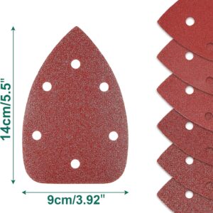 HYCHIKA 60PCS Triangular Sander Sandpaper Assorted Grits for Wood Sanding – Fits 3.92inch Oscillating Multi Tool