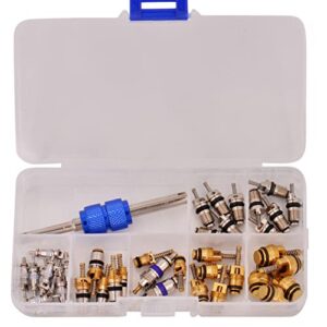 HVAC A/C Repair Starter Kit: 2 Ratchet Wrenches, R12-R134a Valve Set & Hex Bits