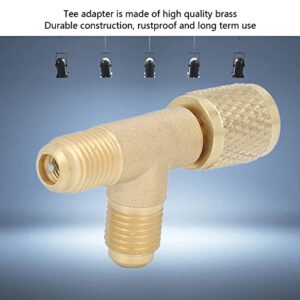 1/4 Inch Quick Coupler Access Tee with Valve Core: Durable Brass HAVC Adapter