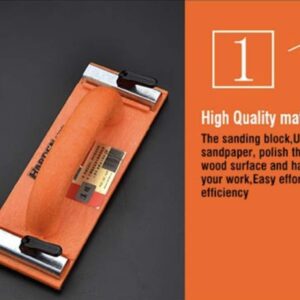 Ergo Contour Hand Sander with Clamp – Ideal for Drywall, Wood, Floor – 9 1/4” by 3 1/4”