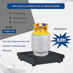 PBAUTOS 220LBS Digital Refrigerant Charging Scale with Portable Case for HVAC Tanks