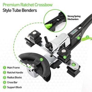 Ratchet Copper Pipe Bender Tool Kit 1/4″-7/8″ with 7 Dies for HVAC & R410a Appliances