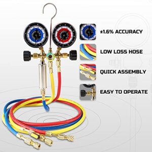 Lichamp HVAC R410a Gauge Set with Liquid Vaporizer for Multiple Refrigerants