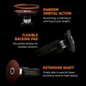 Arbortech Contour Sander: Mini Random Orbit Sander Attachment w/ 50 mm Ø for Angle Grinder