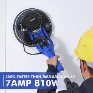 Powerful 810W Electric Drywall Sander with Vacuum Attachment and LED Light – 12 Sanding Discs Included