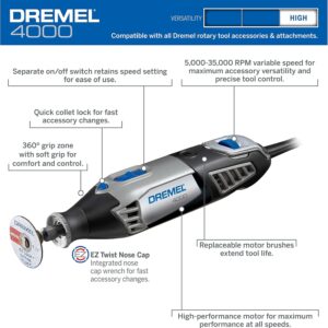 Dremel 4000-6/50-FF Rotary Tool Kit with Flex Shaft – Perfect for Wood Carving, Polishing & more