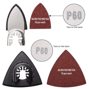 105PCS Oscillating Tool Detail Sanding Pads Kit with 100Pcs Multitool Sandpaper