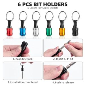 Ultimate Magnetic Bit Holder Keychain: Quick Release 1/4″ Hex Bit Organizer Tool