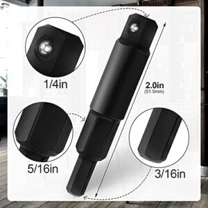 2-Pack Hex Key Ratchet Adapter for HVAC & AC Repair Tools, 3/16-5/16 Service