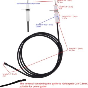 Pulse Ignitor Wire Set 38″ Ceramic Electrode Replacement DIY Bending Kit
