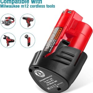 Milwaukee M12 12V 3.0Ah Battery 2-Pack | High-Capacity Lithium-Ion Replacement Batteries