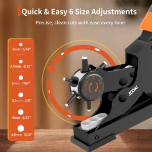 Professional Leather Hole Punch Pliers | 6 Sizes DIY Tool for Belts, Watches & Crafts