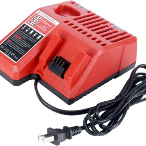 M12 & M18 Multi Voltage Lithium Ion Battery Charger for Milwaukee 48-59-1812 18V&12V Fuel Gauge XC Battery