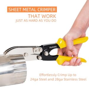 PLATATO 5-Blade Pro HVAC Duct Crimper – Stainless Steel Sheet Metal Tool