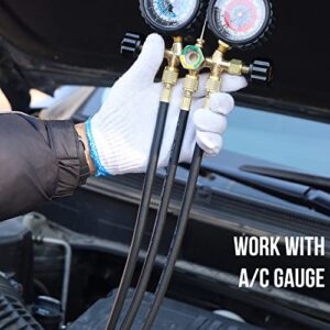 Professional 5FT HVAC Manifold Gauge Hose Kit for R134A R410A Refrigerants