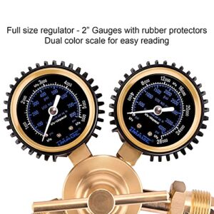 Premium Brass Nitrogen Regulator 0-800 PSI HVAC Purging Soldering Gauge CGA-580