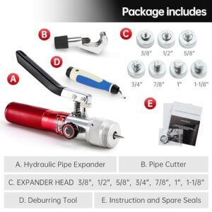Professional HVAC Hydraulic Copper Tube Expander Tool Kit – 7 Sizes, Precision Swaging