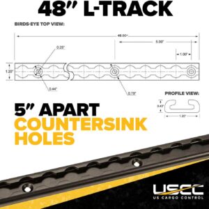 USA Made Black Anodized Aluminum L-Track Tie Down System for Trailers & Trucks