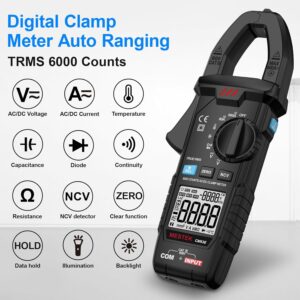 MESTEK True RMS Digital Clamp Meter Multimeter Auto-Ranging Voltage Tester