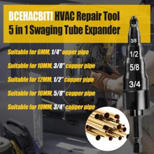 Professional HVAC Swaging Tool 5-in-1 Copper Pipe Expander Drill Set
