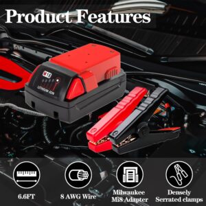 Milwaukee M18 Jumper Cables: 6.2ft 8AWG Heavy-Duty Battery Booster Starter