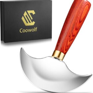 Leather Knife with Wooden Handle, Leather Working Tools, Sharp Leather Cutting Knife