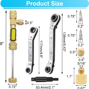 TWTADE HVAC Valve Core Removal Tool Kit with Adapters and Extra Cores