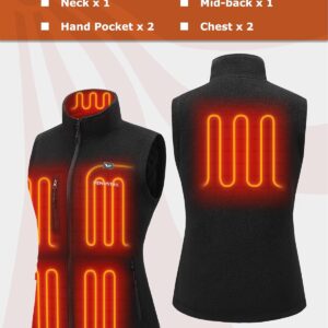 Venustas Women’s Heated Fleece Vest: 6-Zone Warmth, Eco-Friendly Battery Power