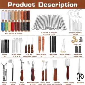 Leather Crafting Starter Kit: 23 Premium Tools, Beginner Friendly, Storage Bag Included
