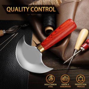 Premium Wooden Handle Leather Cutting Knife | Sharp Precision Crafting Tool