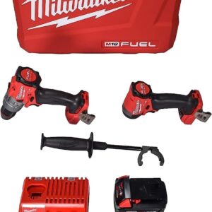 Milwaukee 3697-22 18V Lithium-Ion Brushless Cordless Hammer Drill and Impact Driver Combo Kit (2-Tool) with (2) 5.0Ah Batteries, Charger & Tool Case