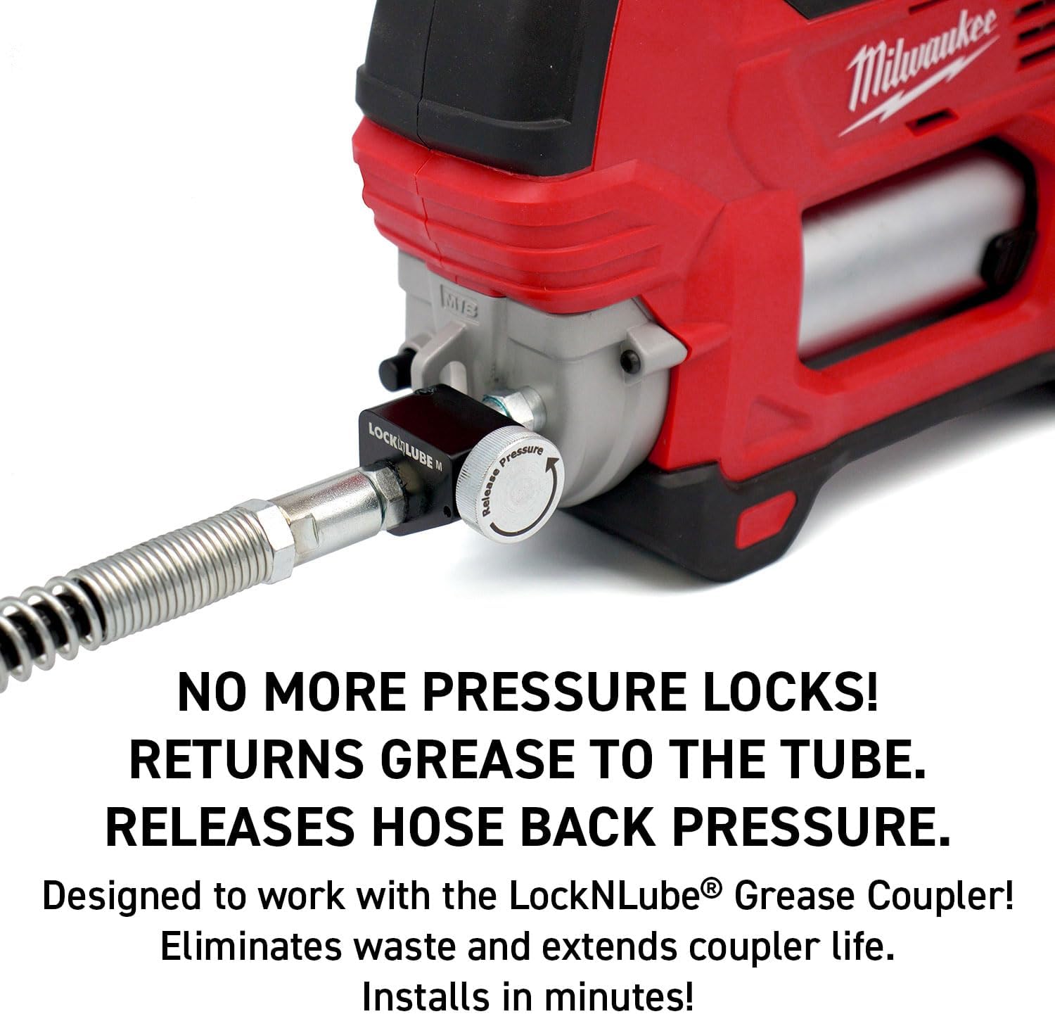 LockNLube Universal Grease Gun Pressure Relief Valve | Easy Hose Disconnect 3 LockNLube Universal Grease Gun Pressure Relief Valve | Easy Hose Disconnect - Image 3