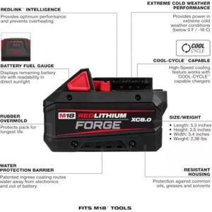 Milwaukee M18 REDLITHIUM Forge XC 8.0 High Capacity Lithium-Ion Battery Pack
