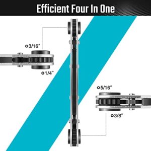 DURATECH 4-in-1 HVAC Refrigeration Wrench | Multi-Size Service Tool AC/R