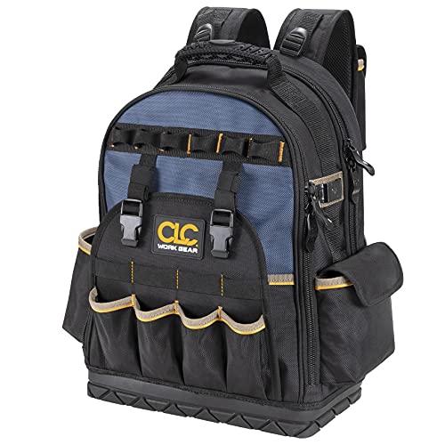 Heavy-Duty CLC Tool Backpack: 38 Pockets, Durable Work Gear, Black/Blue 3 Heavy-Duty CLC Tool Backpack: 38 Pockets, Durable Work Gear, Black/Blue - Image 3