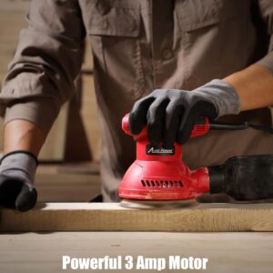 AVID POWER 5″ Random Orbit Sander: 3.0 Amp Woodworking Tool w/ 6 Speeds