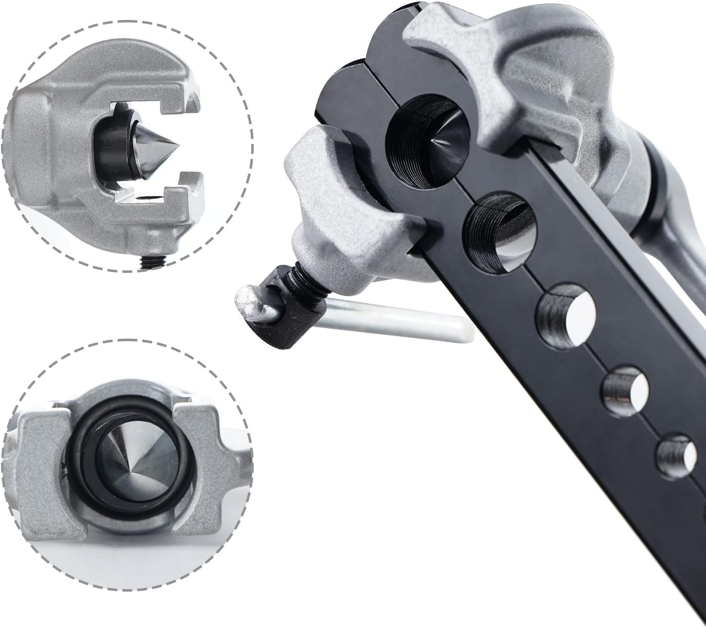 Professional HVAC Flaring Tool Kit | 7 Dies 3/16"-3/4" | 45° Heavy Duty Cone Cutter Reamer 9 Professional HVAC Flaring Tool Kit | 7 Dies 3/16"-3/4" | 45° Heavy Duty Cone Cutter Reamer - Image 9