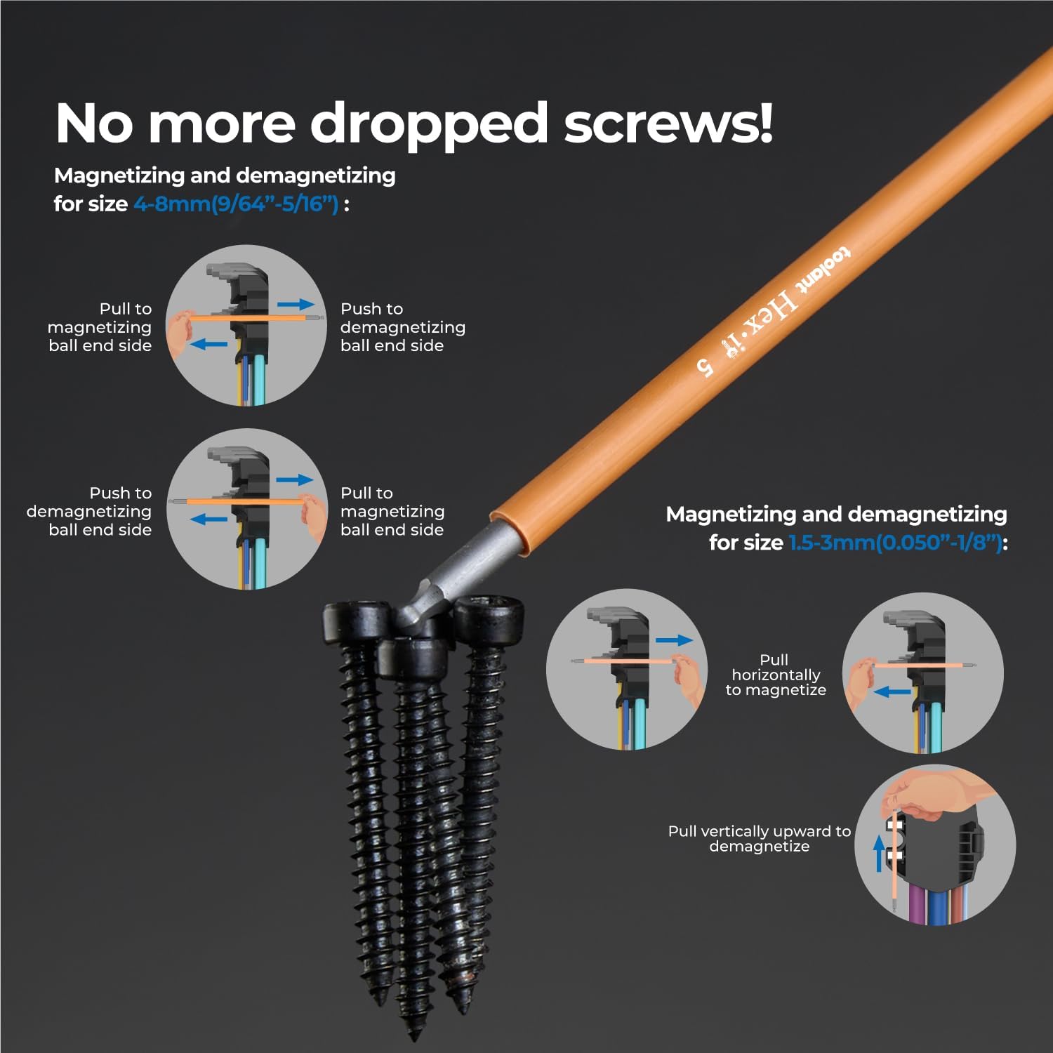 Toolant 22-Piece Allen Wrench Set: Metric & SAE Hex Keys with Ball End 6 Toolant 22-Piece Allen Wrench Set: Metric & SAE Hex Keys with Ball End - Image 6