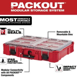 Milwaukee PACKOUT 10-Bin Impact-Resistant Polymer Tool Organizer, Heavy-Duty Storage Solution