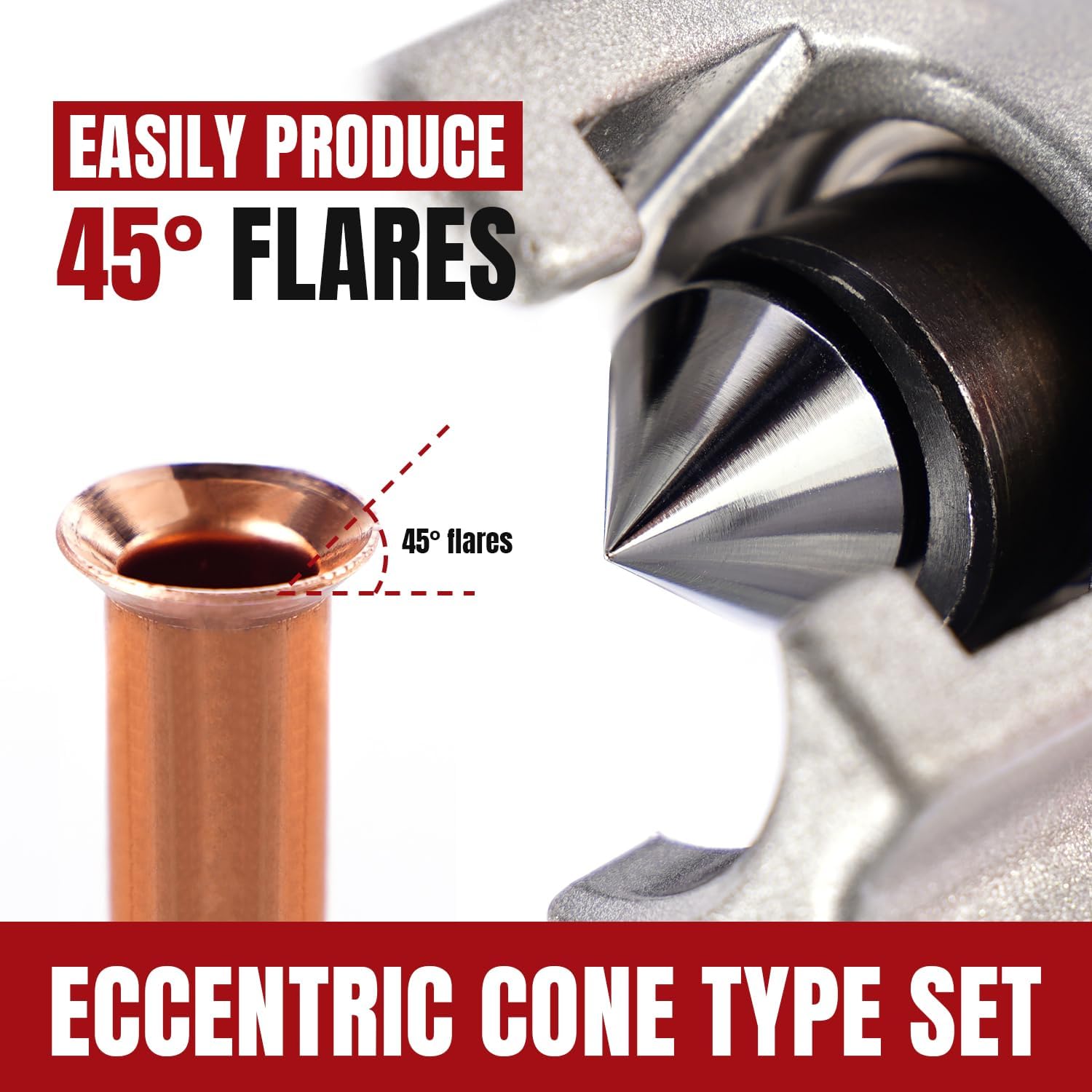 Professional HVAC Flaring Tool Kit | 7 Dies 3/16"-3/4" | 45° Heavy Duty Cone Cutter Reamer 4 Professional HVAC Flaring Tool Kit | 7 Dies 3/16"-3/4" | 45° Heavy Duty Cone Cutter Reamer - Image 4
