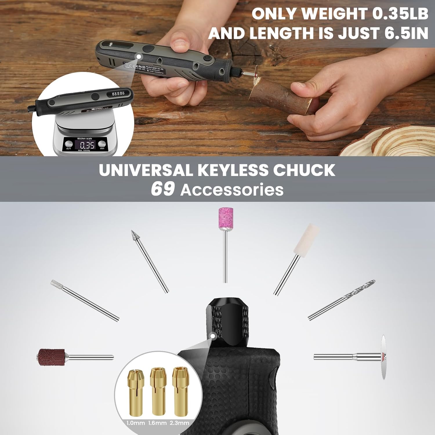 HARDELL 4V Cordless Mini Rotary Tool Kit: 5-Speed DIY Craft Precision Tool 6 HARDELL 4V Cordless Mini Rotary Tool Kit: 5-Speed DIY Craft Precision Tool - Image 6