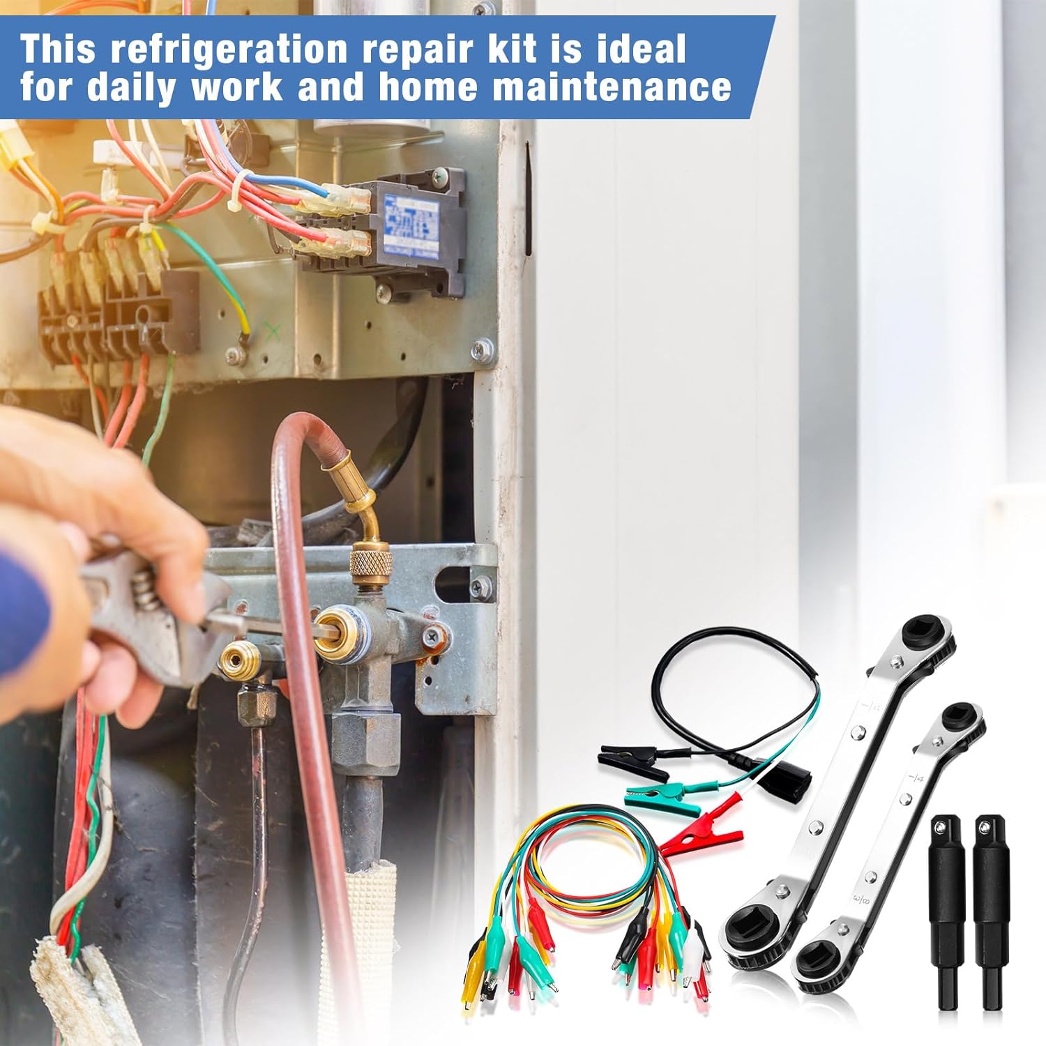 HVAC Service Wrench Kit 3-Piece Refrigeration Tool with Hex Bit Adapters 7 HVAC Service Wrench Kit 3-Piece Refrigeration Tool with Hex Bit Adapters - Image 7