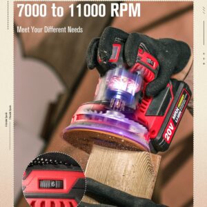 AVID POWER 20V Cordless 5″ Orbital Sander – Variable Speed Wood Sanding Tool Kit