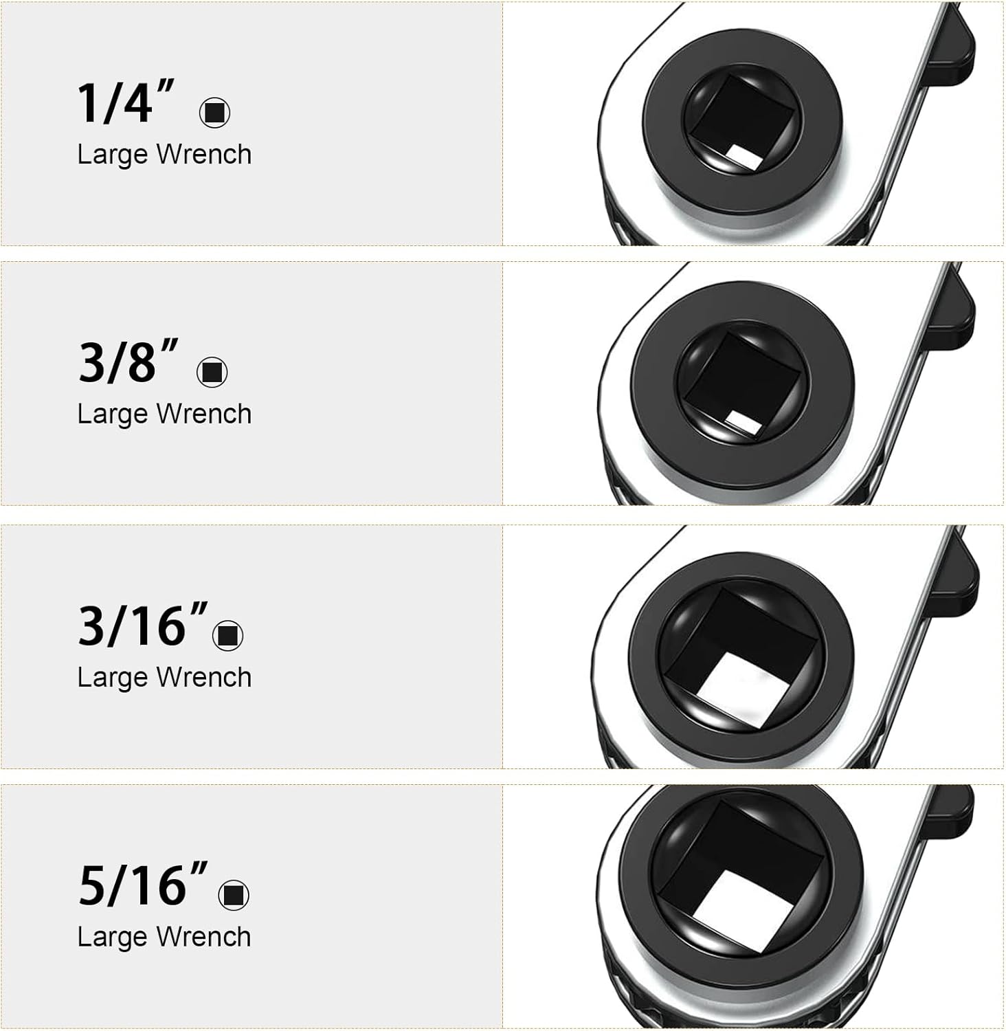 HVAC Ratcheting Wrench Set | AC Repair Tools | 4 Sizes | Hex Adapters Included 6 HVAC Ratcheting Wrench Set | AC Repair Tools | 4 Sizes | Hex Adapters Included - Image 6
