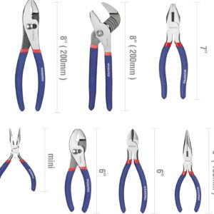 WORKPRO 7pc Pliers Set Professional Grade Home Repair & DIY Multifunction Pliers Kit