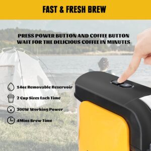 Portable Coffee Maker for Dewalt Battery 20V Max | Single Serve K-Cup Ground Brew Machine
