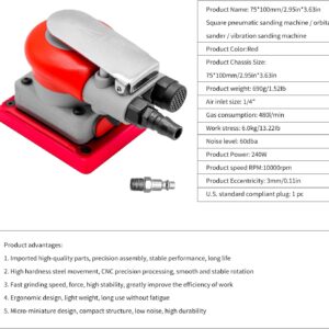 Professional Air Palm Sander for Auto Body, Wood, Waxing & Polishing