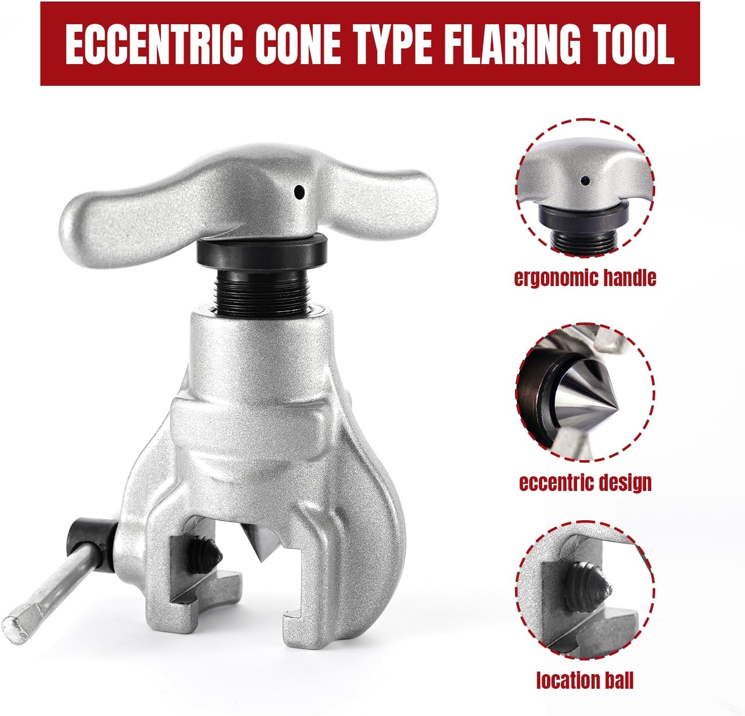 Professional HVAC Flaring Tool Kit | 7 Dies 3/16"-3/4" | 45° Heavy Duty Cone Cutter Reamer 3 Professional HVAC Flaring Tool Kit | 7 Dies 3/16"-3/4" | 45° Heavy Duty Cone Cutter Reamer - Image 3