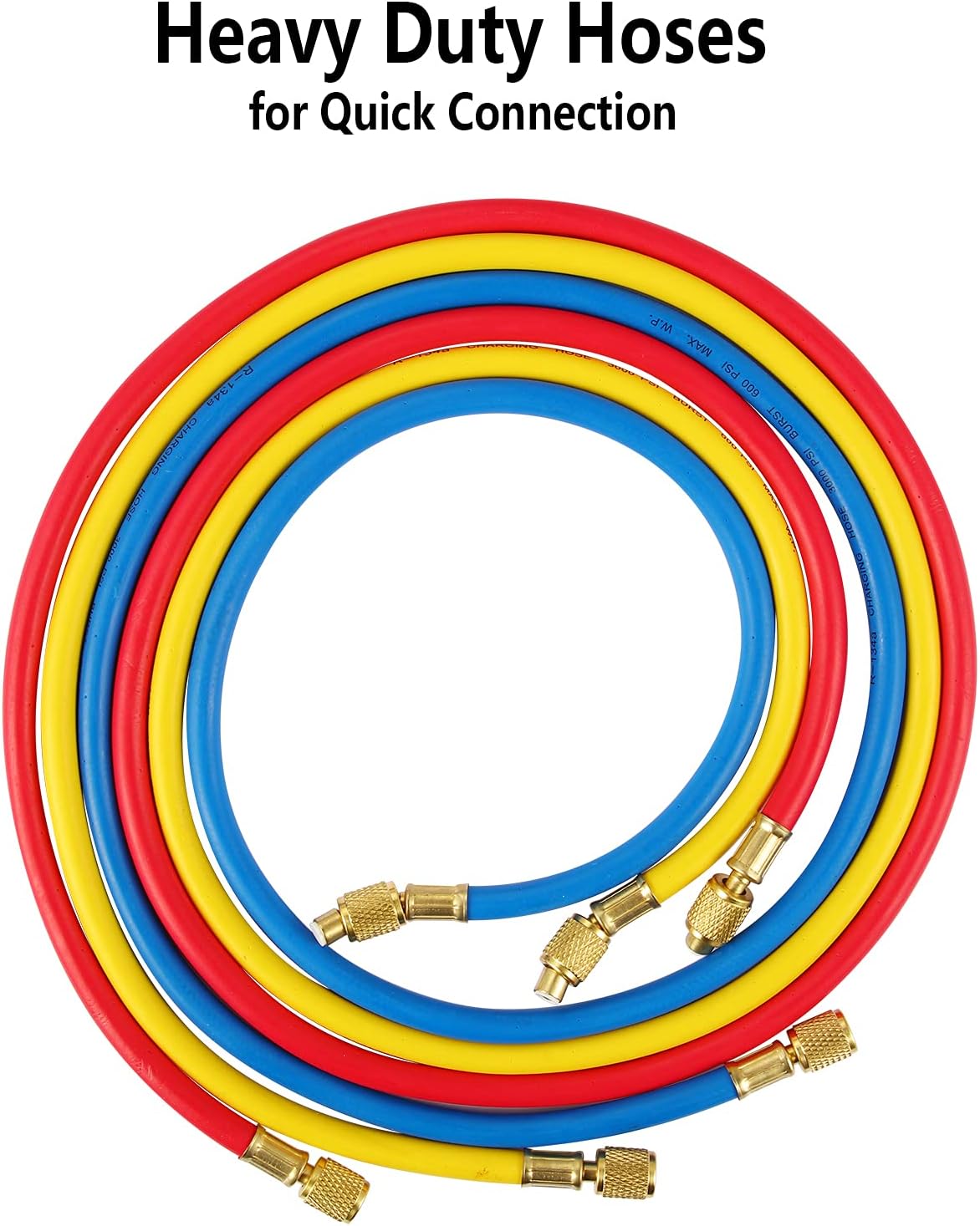 Professional AC Manifold Gauge Hose Set for R410a R22 R134a R404a Refrigerant 3 Professional AC Manifold Gauge Hose Set for R410a R22 R134a R404a Refrigerant - Image 3